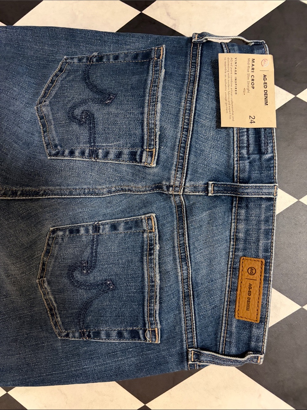 Ag Adriano Goldschmied Women's Blue Slim Straight Jeans 13 Years Reign size 24 - Picture 5 of 7